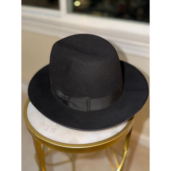 Optimo Chicago Premium Beaver Felt Fedora – Size 7½ (60 cm) – Black – Wide Brim - Picture 9 of 11